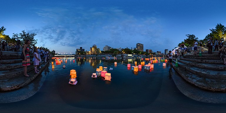 （全景图片）和平纪念都市广岛和世界遗产——原子弹爆炸圆顶屋
