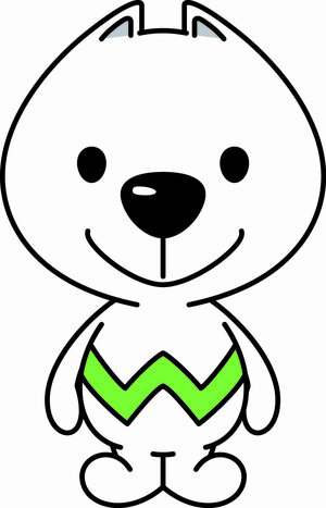 La mascotte de Wakayama, Kii-chan, représente un chien de race locale Kishû et évoque les anciens noms de la province de Kii ou Kishû. La lettre W sur son ventre est pour Wakayama. (© Préfecture de Wakayama)