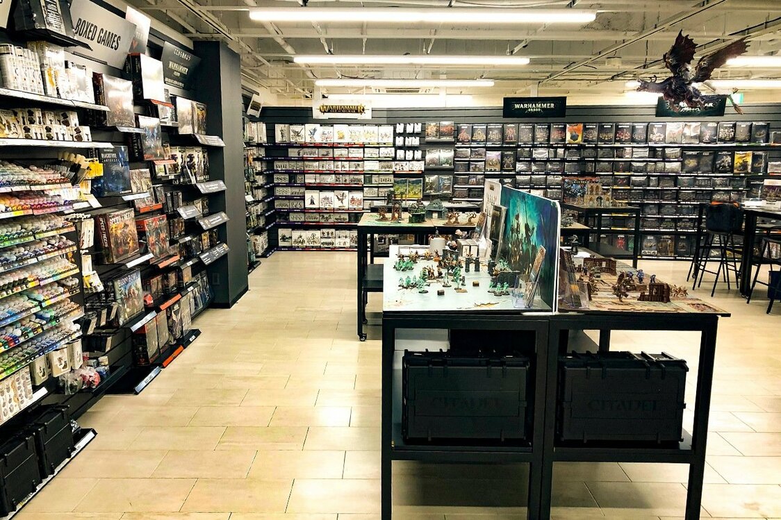 東京・立川店は、国内のゲームズワークショップ直営店では最大級（撮影＝ニッポンドットコム編集部）