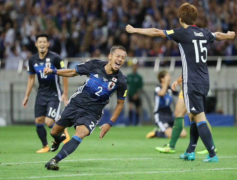 Ideguchi Yôsuke de l'équipe de Gamba Osaka, l’auteur du 2e but de la rencontre. À Saitama, le 31 août 2017 (Jiji Press)