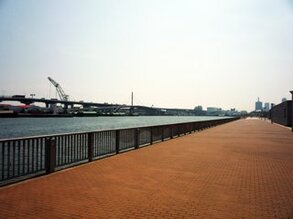 遊歩道が整備されるなど、神戸の港湾地域は新しく生まれ変わった。