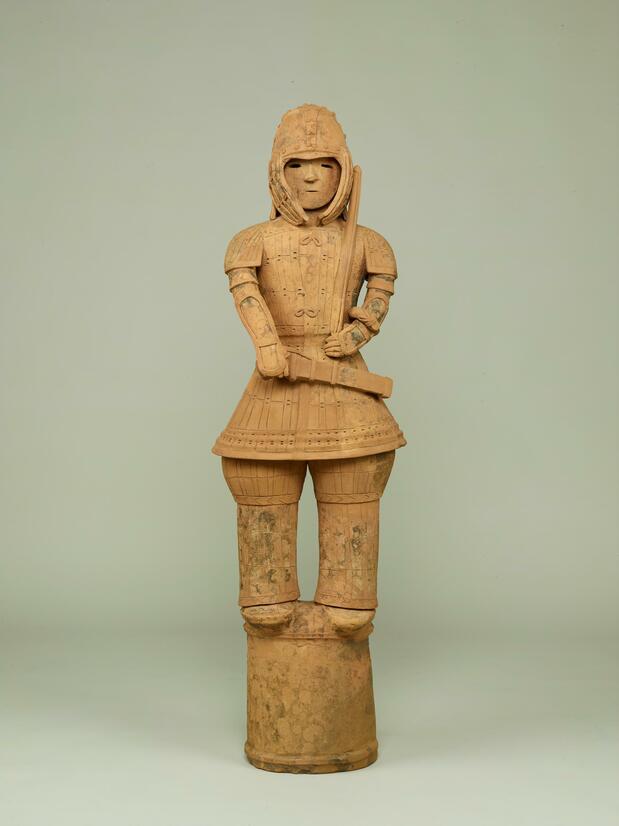 Un haniwa représentant un guerrier en armure keikô. (Avec l'aimable autorisation du Musée national de Tokyo/ColBase)