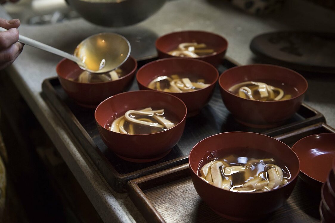 Tōfu noodles, a local specialty.