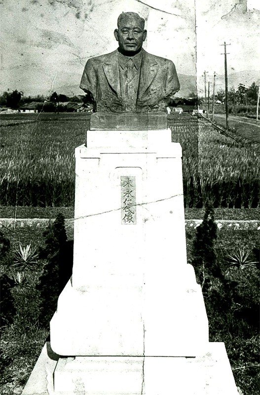 原位於臺中農業試驗場的末永仁半身像。因1944年被徵收，已不復存在（提供：古川勝三）