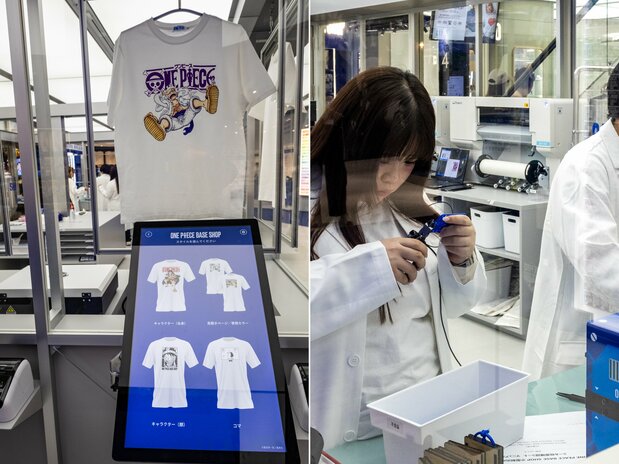 En el laboratorio se pueden crear camisetas, cadenas para bolígrafos y llaveros originales en el acto.