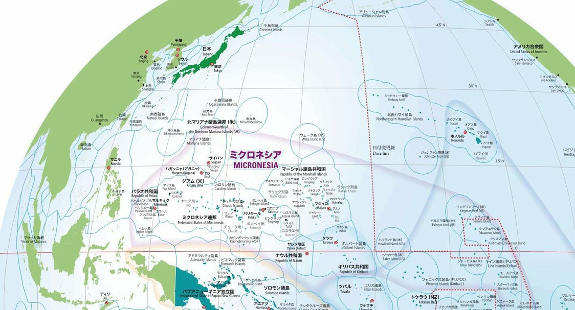 ミクロネシアの地図（笹川平和財団　安全保障グループ提供）