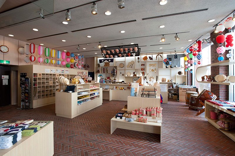 The ground floor of the Nishi Asakusa Store, which sells lots of festival-related goods.