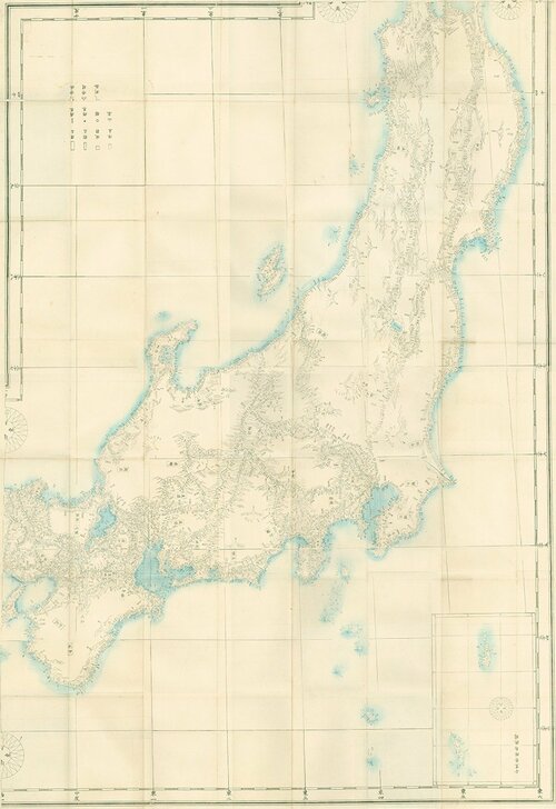 One of a four-map collection covering all of Japan and the island of Karafuto (Sakhalin) created in 1870 based on Inō’s earlier charts. (Courtesy of the Geospatial Information Authority of Japan)