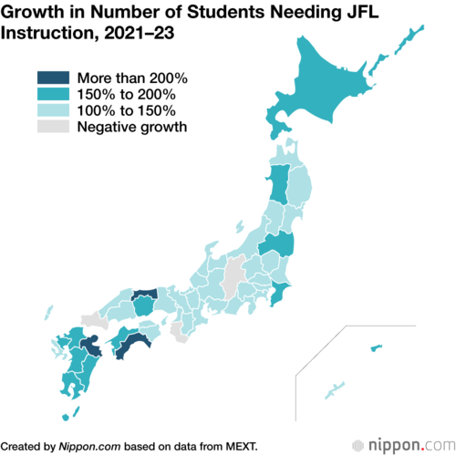 Growth in Number of Students Needing JFL Instruction, 2021–23