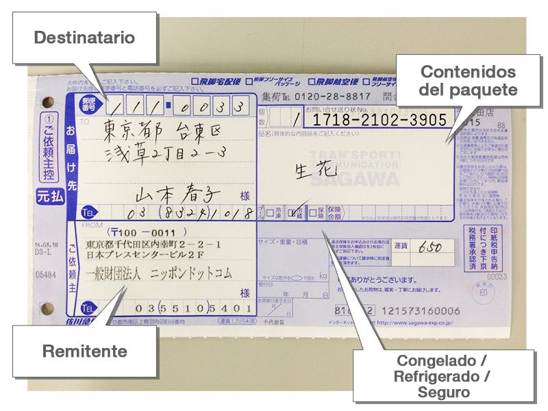 El servicio de mensajería en Japón