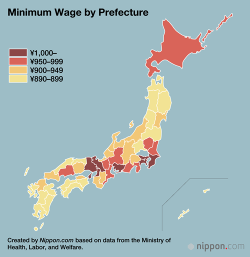 Minimum Wage by Prefecture