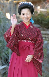 Actress Yoshitaka Yuriko plays Hanako in the NHK drama. (© Jiji)