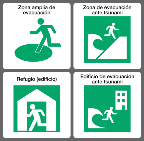 Las señales indican mediante pictogramas si se trata de un espacio exterior o interior. (Pixta)