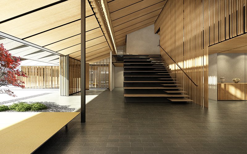 Proyecto de remodelación “Japanese Garden” (jardín japonés) en Portland, Oregón. Una de sus características es el empleo de maderas y piedra de la zona como materiales de construcción. Imagen cortesía de Kengo Kuma & Associates