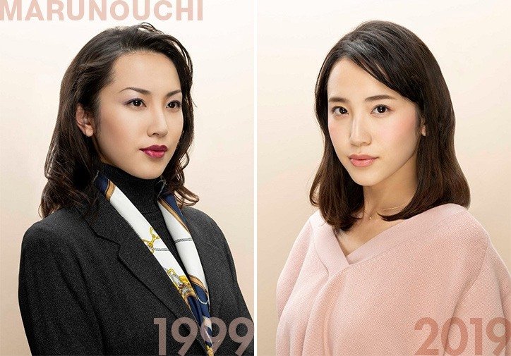 Le modèle est le même pour les deux photos (photo avec l’aimable autorisation de Kanebo).