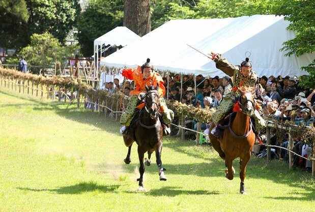 The kurabe uma is a sacred ritual staged to pray for bountiful harvests and peace in the land. (Courtesy Kamigamo Shrine)