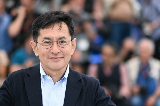 2024年カンヌ国際映画祭に参加した宮崎吾朗。スタジオジブリは「名誉パルムドール」を受賞した。クレジット：Marechal Aurore／ABACA／共同通信イメージズ
