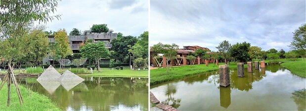 宜蘭県庁舎、県議会、県史館のある中央公園の様子