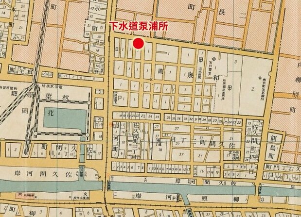 「大正九年的神田區圖」（公益財團法人特別區協議會數位舊地圖加上標示）