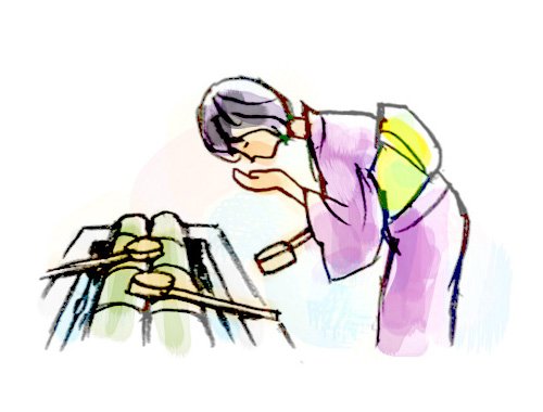 倒些水在左手里并用来漱口