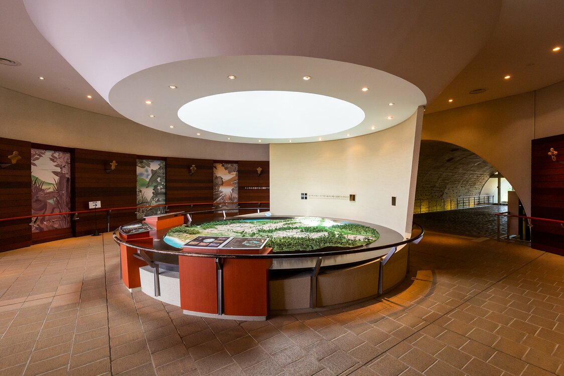 A diorama of the site greets visitors at the entrance of the Sannai Maruyama Jōmon Culture Center.