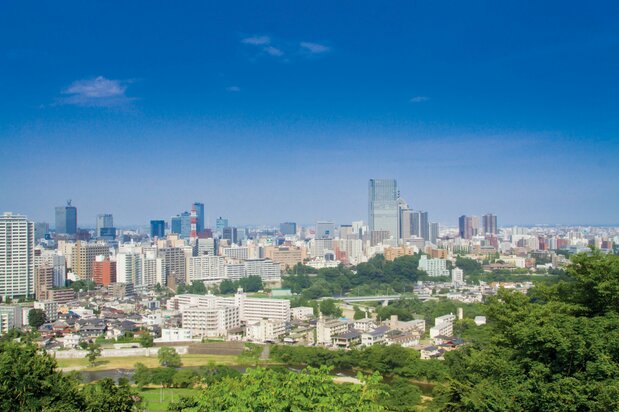 Vue panoramique de la ville de Sendai depuis le mont Aoba