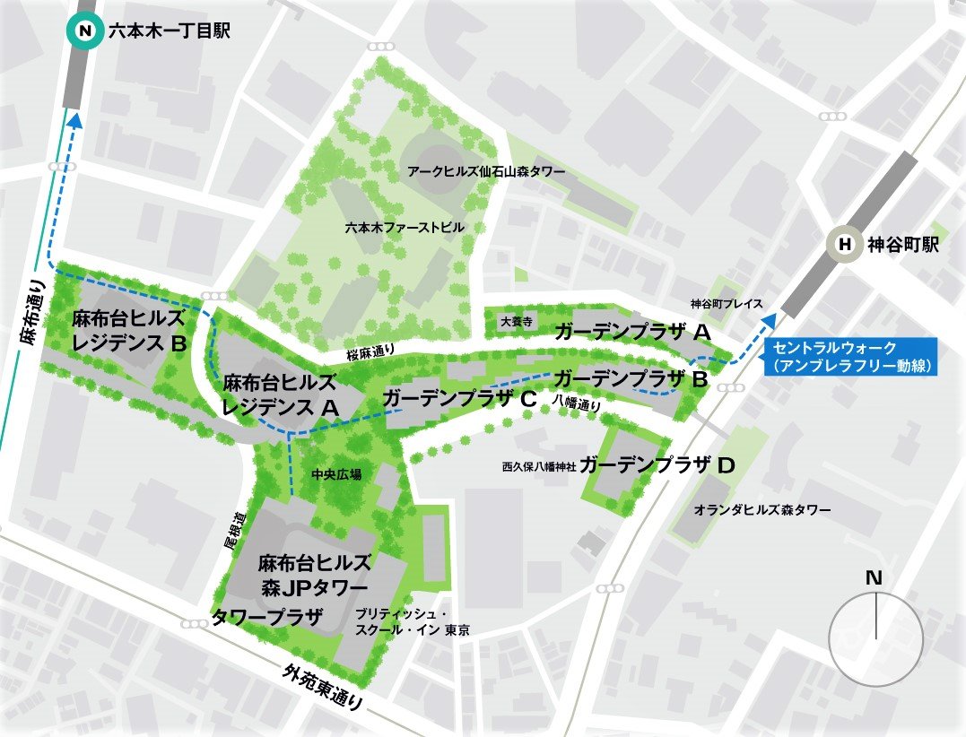 「麻布台ヒルズ」計画概要 配置図（提供：森ビル）