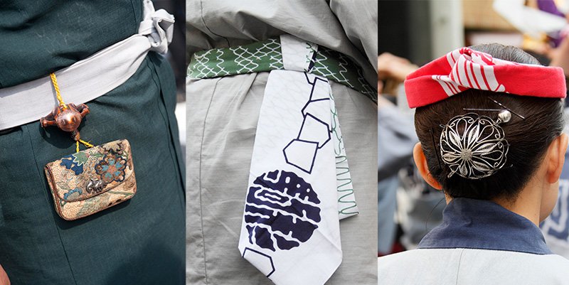 祭りファッションも人によって個性はさまざま。小物類などにも注目してみてはいかが？（撮影＝山田 愼二、コデラケイ）