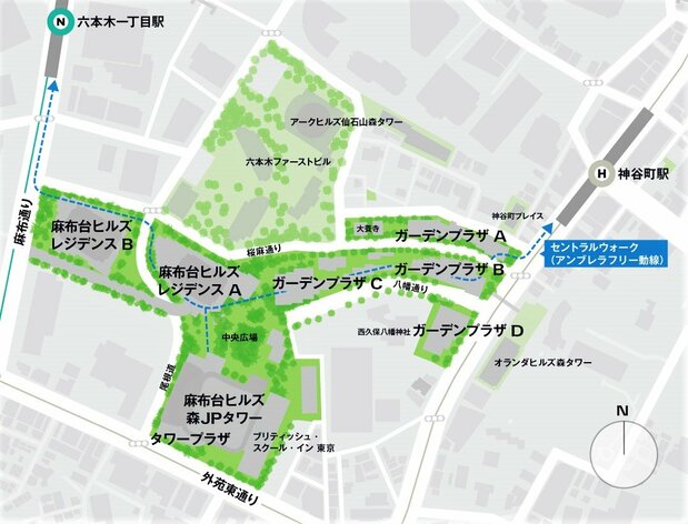 「麻布台ヒルズ」計画概要 配置図（提供：森ビル）