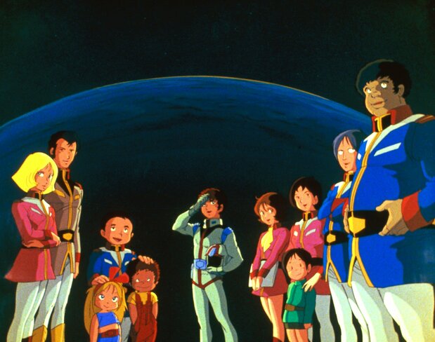 Una escena del tema final de Mobile Suit Gundam, Eien ni Amuro (“Amuro, por siempre”). ©SOTSU•SUNRISE