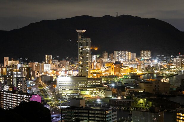 从和布刈公园第二展望台眺望的门司港夜景
