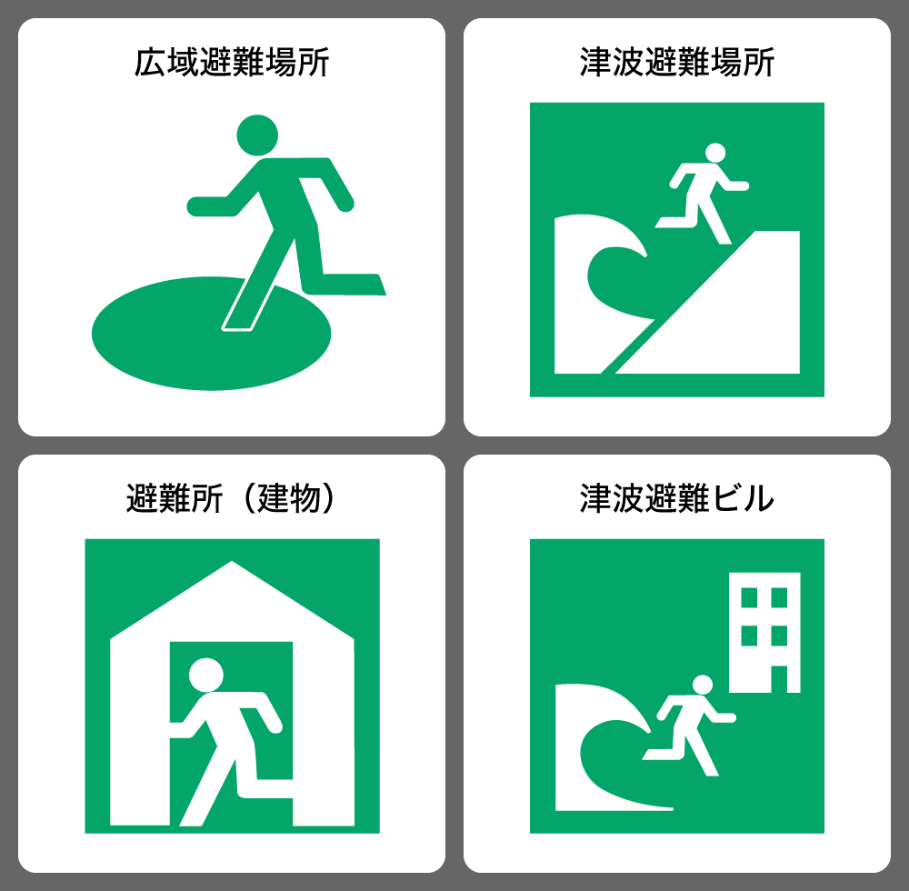 標識は屋外か屋内かをピクトグラムで伝える（PIXTA）
