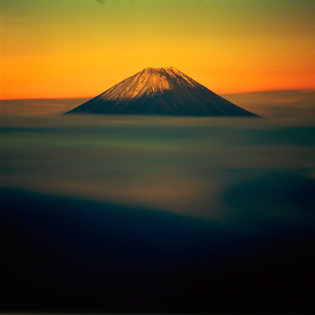Mount Fuji in the morning glow (November)