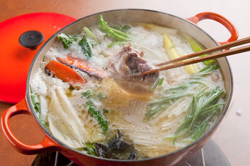 Nabe con leche de soja.