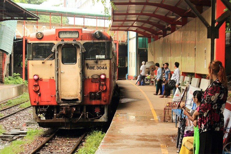 The platform at this station has been raised and remodeled.