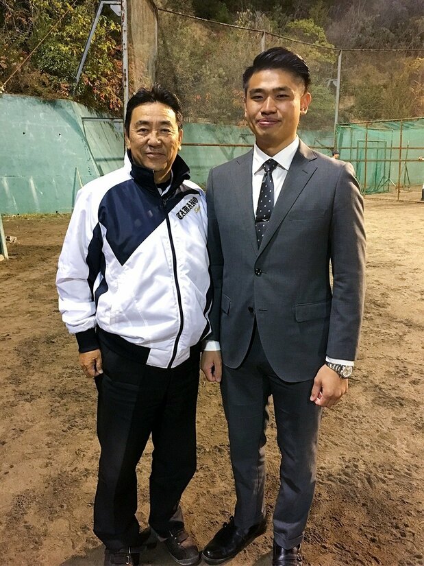 恩師と慕う角田篤敏監督と晁菘徽さん