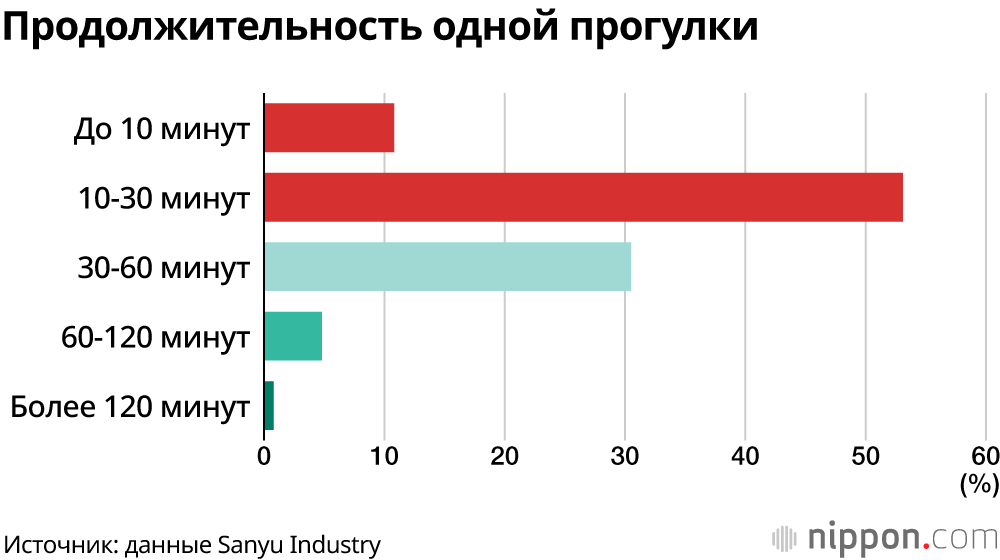 «Собачья жизнь» в Японии: 30% владельцев собак не могут гулять каждый день, 60% гуляют менее 30 минут в день