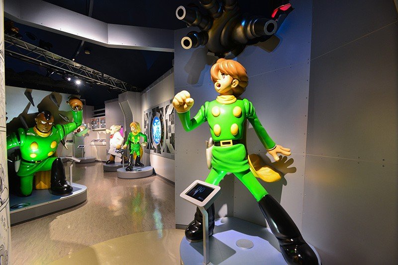 Exposition sur le manga et le dessin animé Cyborg 009 (photo : Musée du manga Ishinomori © Ishimori Production/© Ishimori Production-Tôei)