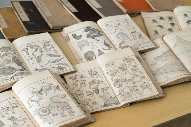 The woodblock prints of Hokusai, including the sketchbooks known as Hokusai manga, shown here, had a major impact on the Impressionist painters.