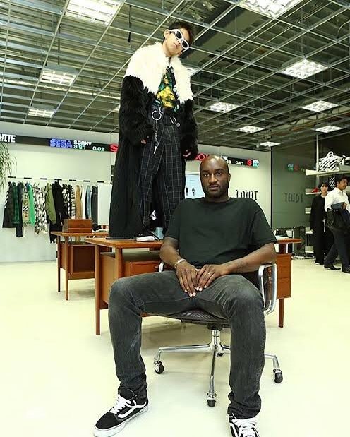 A photo of Virgil Abloh and Yoshi uploaded to Instagram. (Photo courtesy of Starbase)