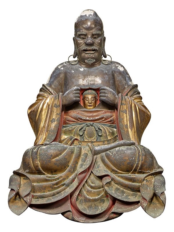 Estatua de Rahula, de Han Dōsei. Período Edo (1664). Propiedad del templo Manpuku, Kioto.