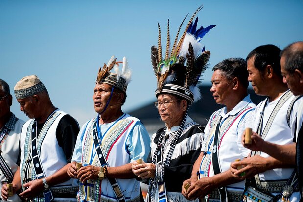 斷絕已久的海祭,齊聚一堂的噶瑪蘭族長老們,2019年7月13日,臺灣宜蘭縣壯圍鄉(筆者攝影)