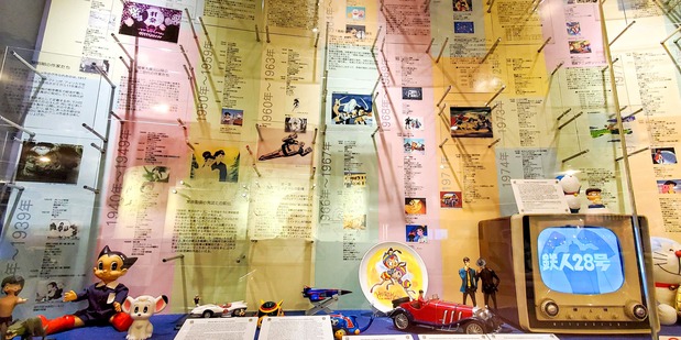 杉並アニメーションミュージアムには、マンガからアニメ作品が次々と誕生した1960年代の経緯が展示されている(nippon.com編集部 松本創一撮影)