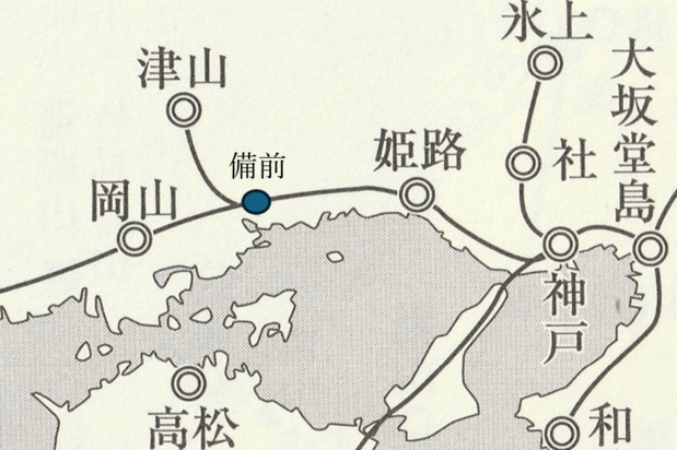 旗振り通信ルート西方面の拡大図