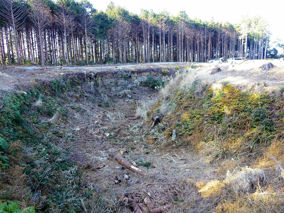 丸馬出（静岡県の諏訪原城跡）＝筆者提供