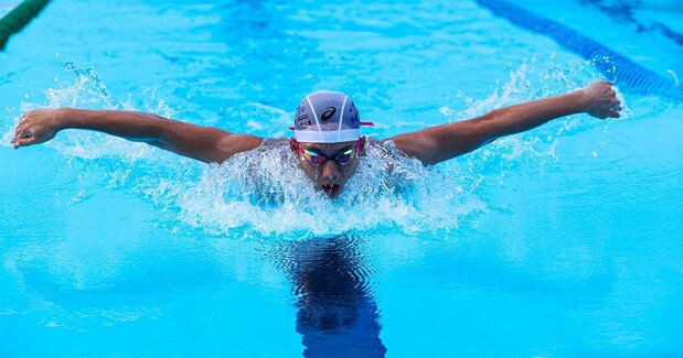 2021年の東京五輪では、200メートルバタフライで決勝進出を目標に掲げる王冠閎(台湾麗台スポーツ紙提供)