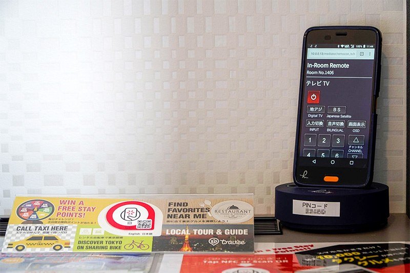 A la derecha un Handy en estado de control remoto. A la izquierda un Smart Plate.