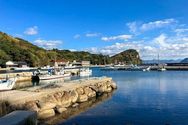 The Toyoda fishing harbor in northern Ama. (© Mochida Jōji)