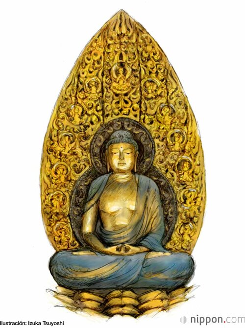 Estatua sedente del nyorai Amida del templo de Byōdōin.