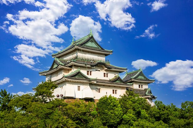 纪州德川家的居城和歌山城。其特点是白垩天守,与姬路城、松山城并称“日本三大连立式天守”,位于虎伏山山顶,可将四周全景尽收眼底(图片:PIXTA)